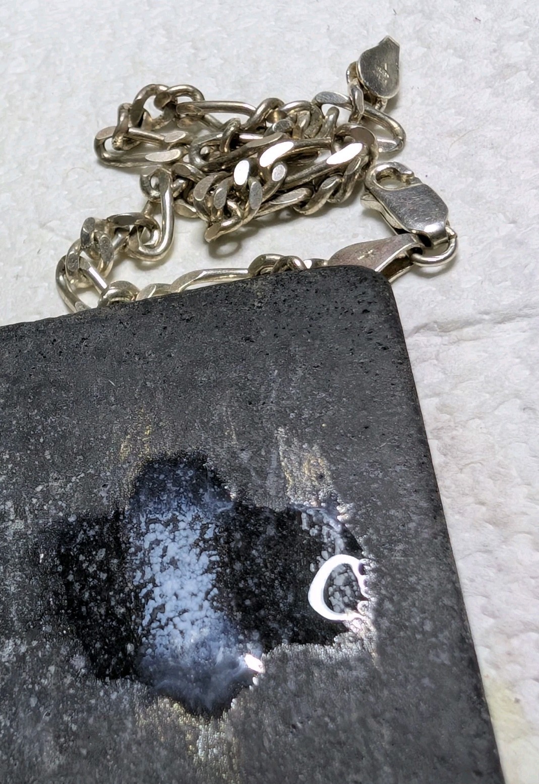 Signed Vtg Sterling Silver 4.3mm Figaro Italian Chain Unisex 925 Bracelet 7 7/8″