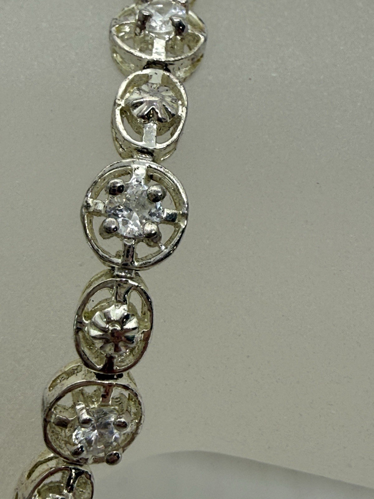 Vintage DBJ Sterling Silver 925 CZ Stones Tennis Bracelet 7″, Weight 10g