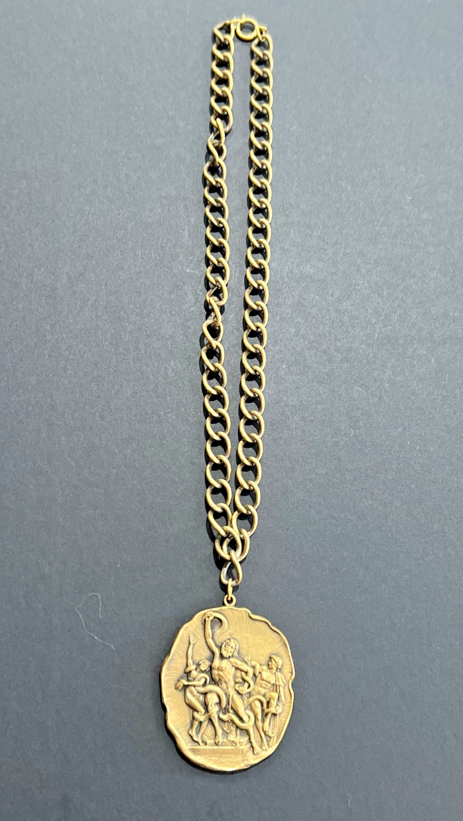 VTG 1960’s SIGNED JOSEFF of HOLLYWOOD MEDALLION NECKLACE / LAOCOON SERPENT