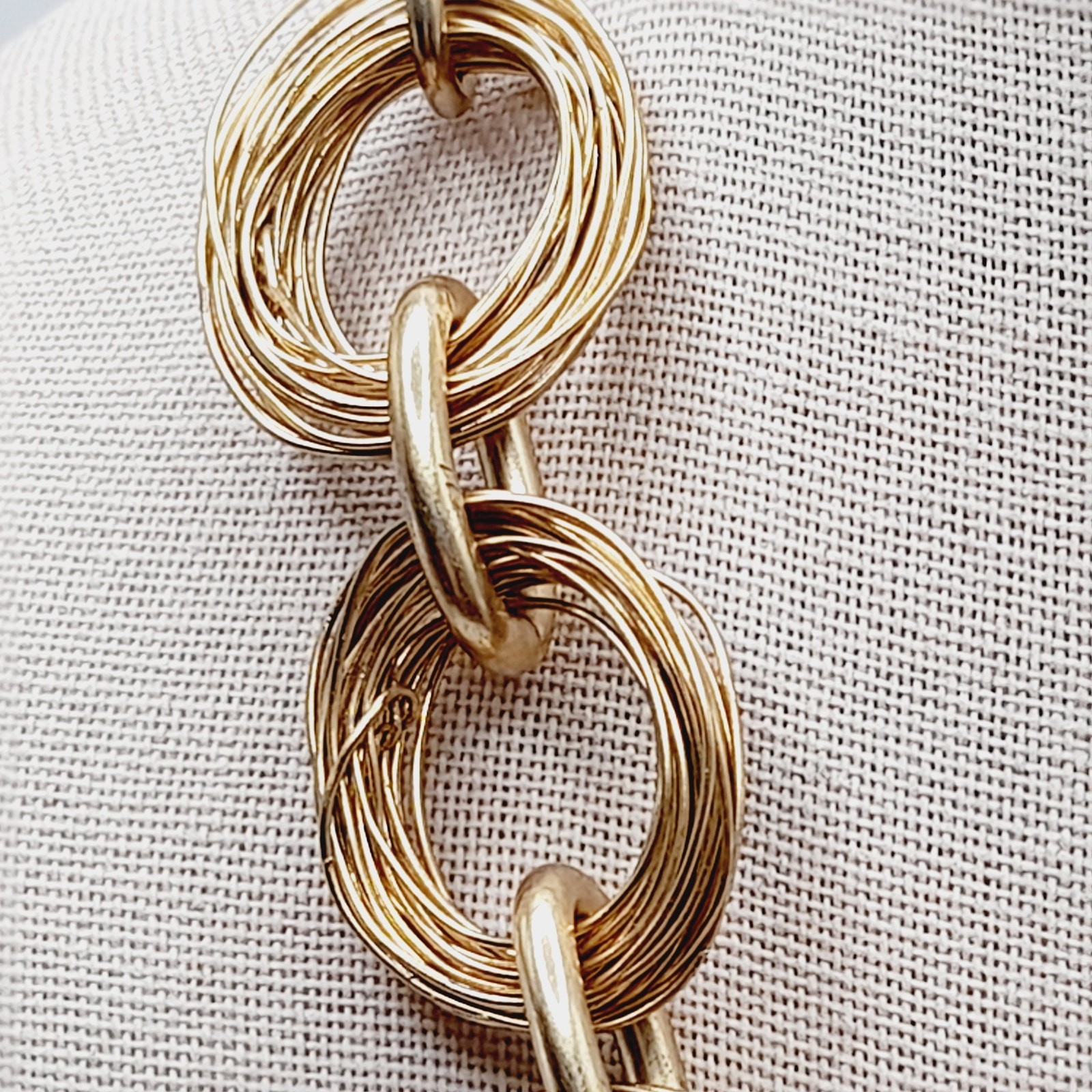 Sigrid Olsen Gold Tone Necklace Chunky Wire Wrap Link 19 Inch