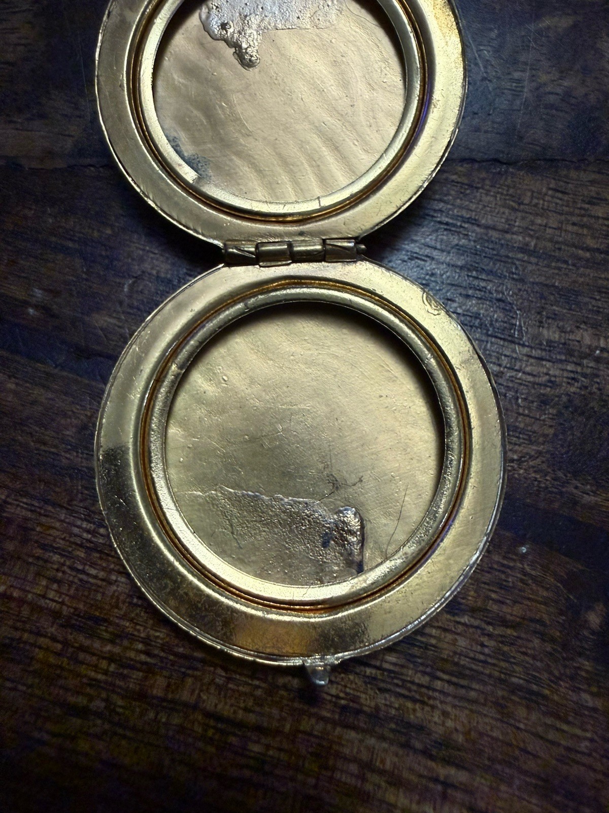 Beautiful Large Antique Art Nouveau Photo Locket with Leaves, may be Gold Filled