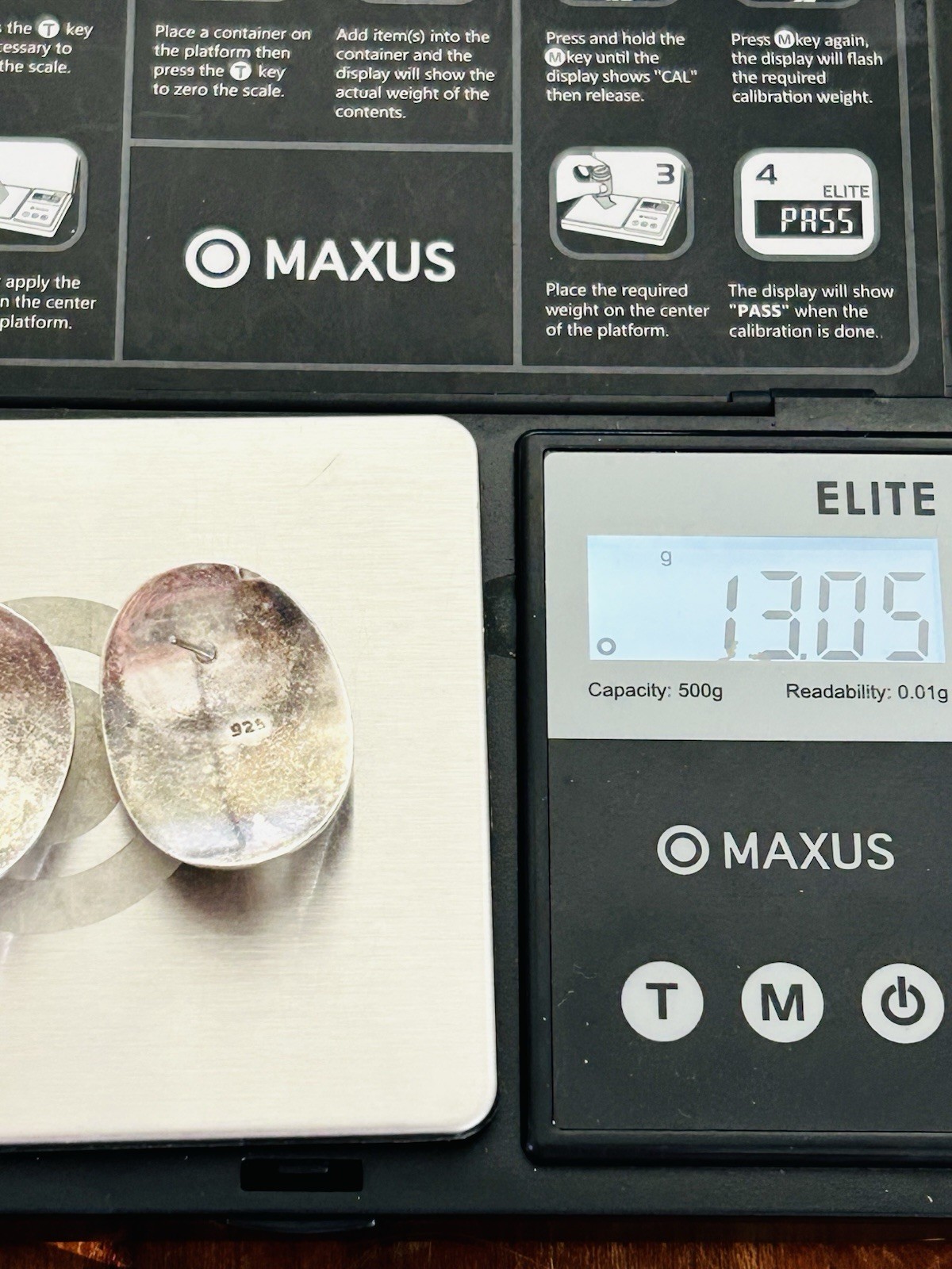 Vintage Modernist 925 Sterling Silver Oblong Puffy Dome Post Earrings 13.05 Gr.