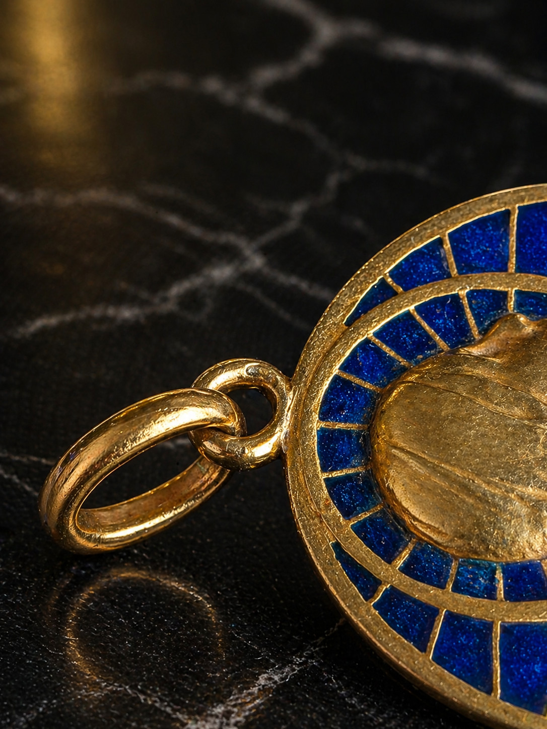 Antique Art Nouveau 18K Gold Virgin Mary Plique-à-Jour Enamel Pendant c1900 Rare