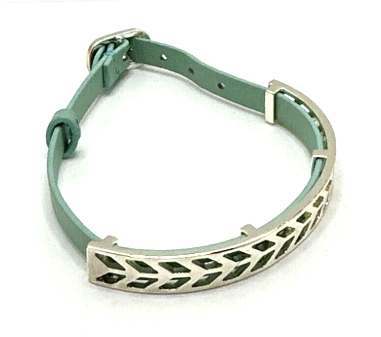 STELLA & DOT Blue Leather Wrap Bracelet Inspirational BELIEVE Statement 8″ NWOT