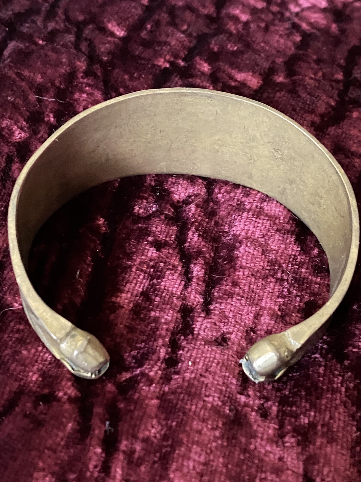 Antique Moroccan Brass Bracelet Hand Designed Berber Ethnic Tuareg Cuff Bangle