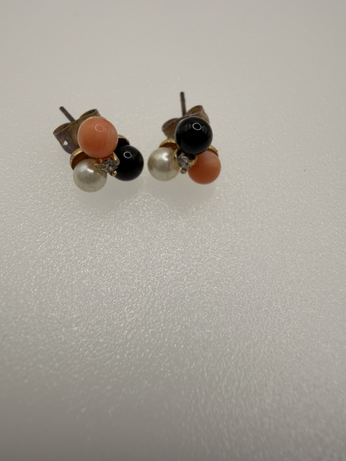 Lot 12 Vintage Post Earrings Sterling Silver Opal Pearl Coral Turquoise Mixed