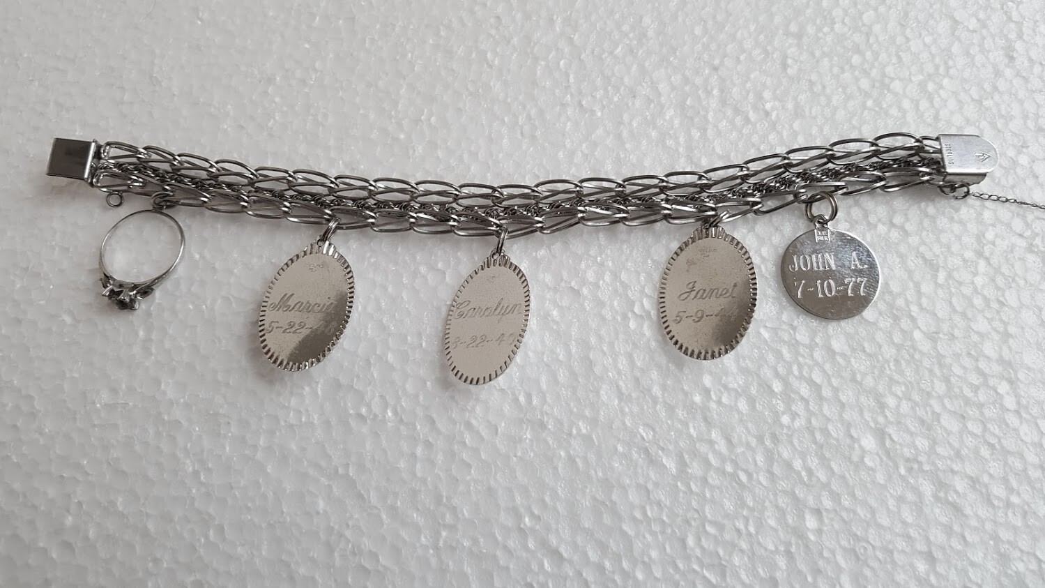 Great Vintage Sterling Starter Charm Bracelet With Charms 7 1/2″ Long