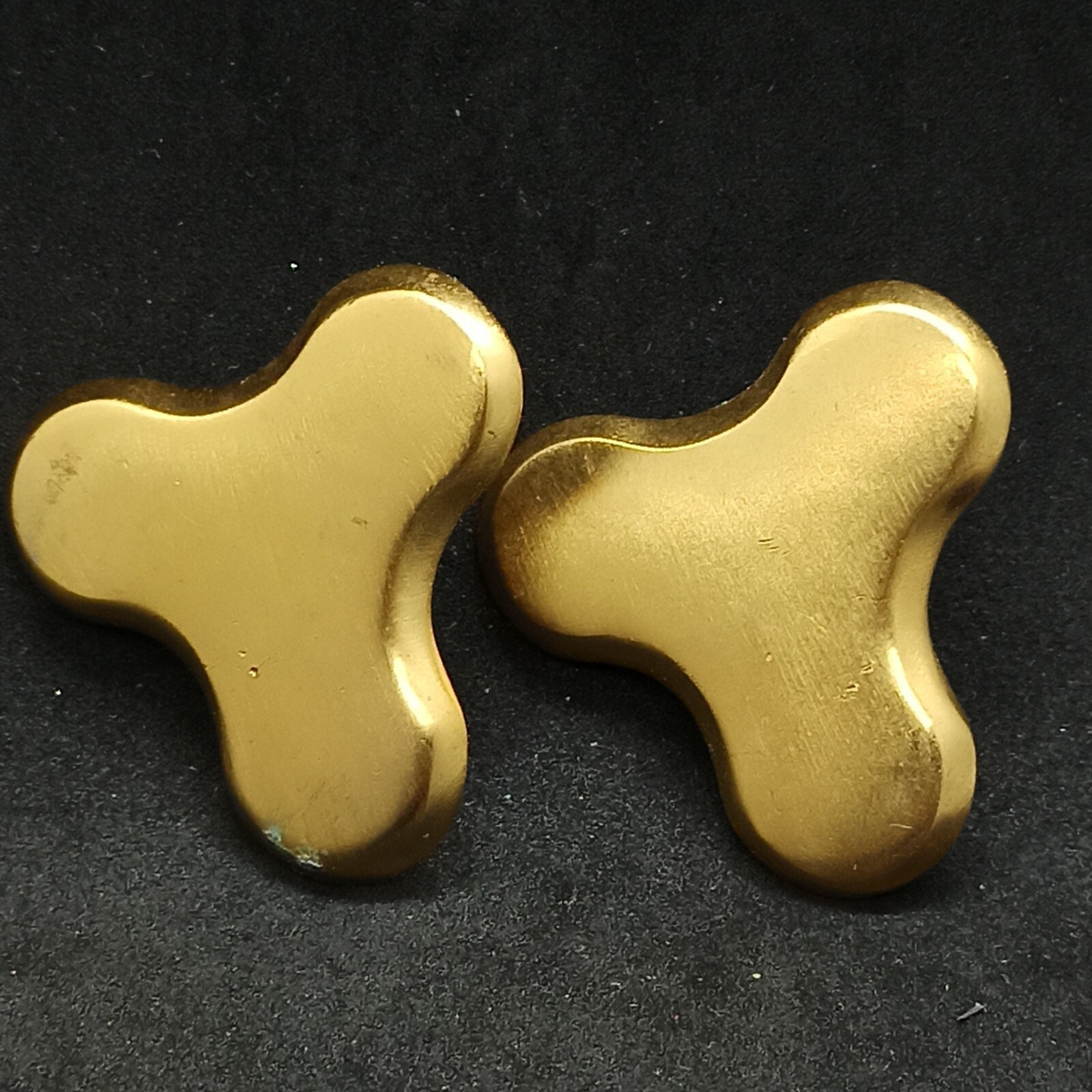 Authentic Vintage Signed REVERE Earrings Large Clover Gold Modernist Elegant