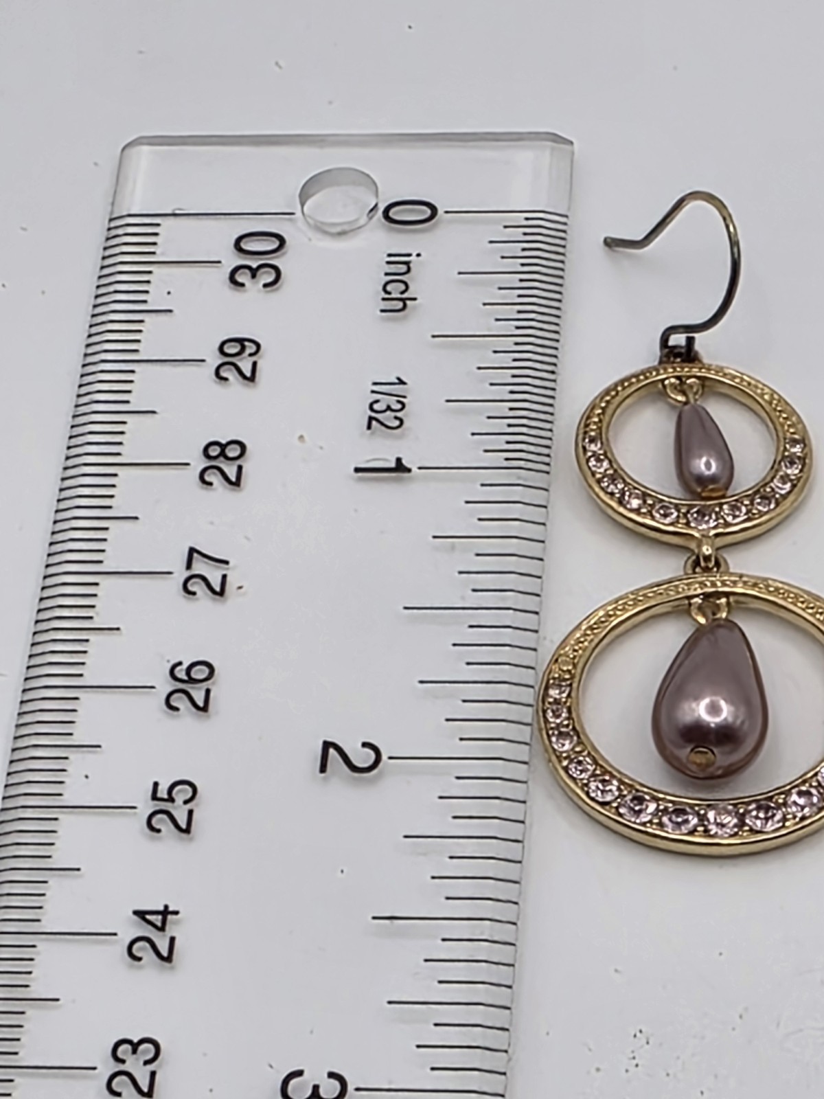 Monet Dangle Drop Gold Tone Beaded Pierced Earrings Never Worn (A)