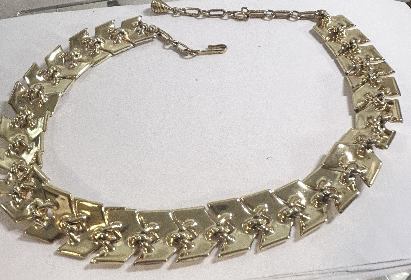 Vintage Coro Silver Tone Necklace Bracelet Set 18” 7 1/2” 3/4” Wide