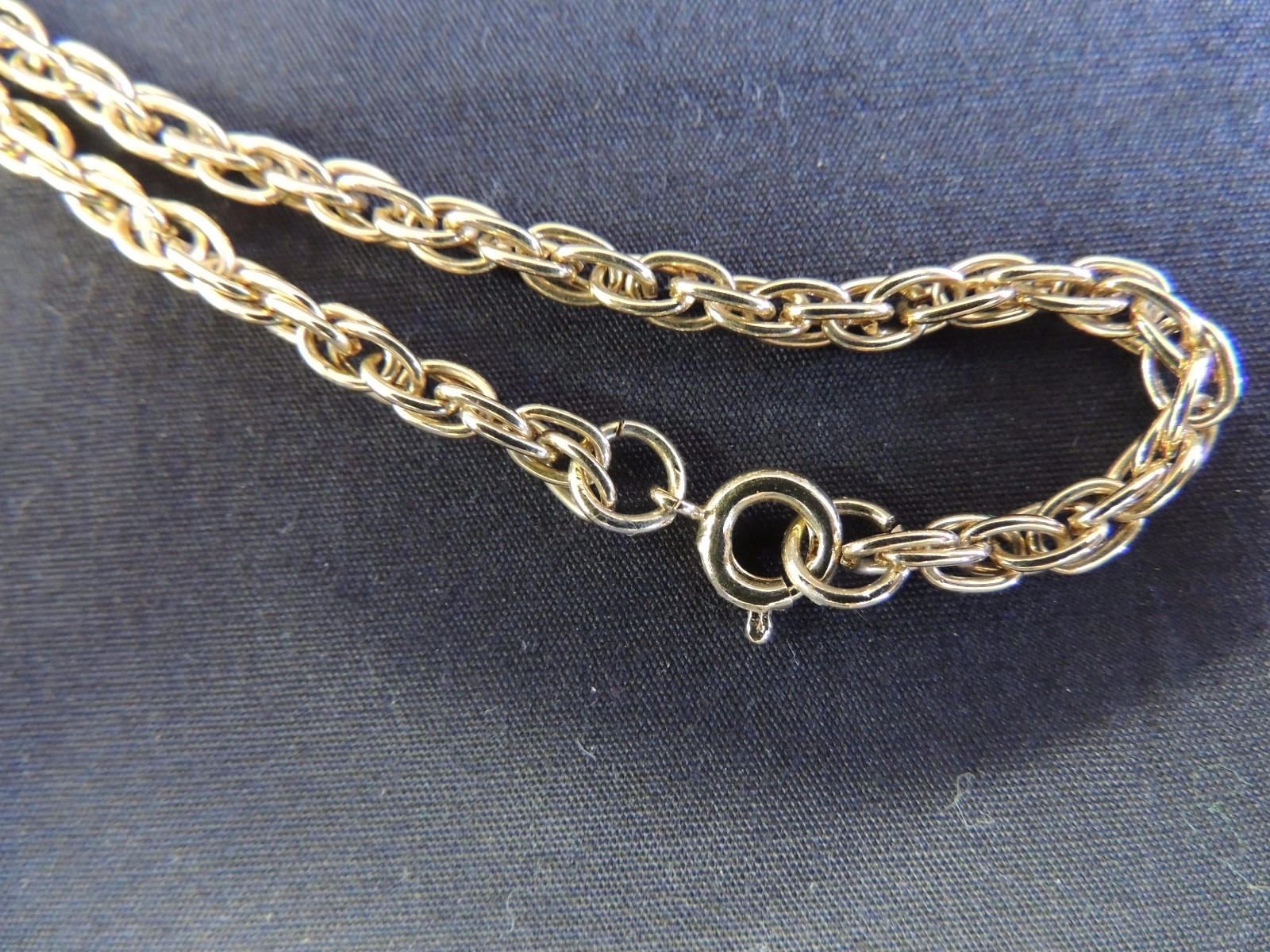 Vintage Goldtone Revere Chain Triangle Pendant Statement Necklace Red Enamel Fun