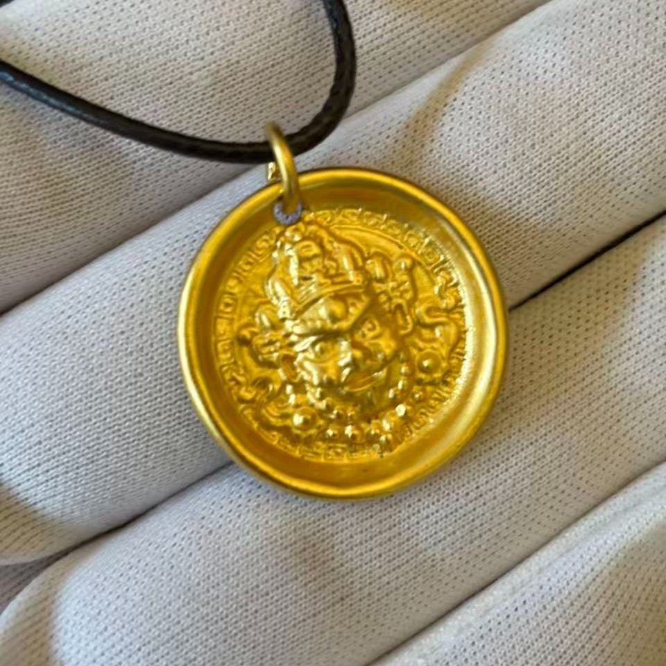 Tibet Amulet Pendant Gold-plated?(NOT SURE) mark ‘999’, Free Necklace adjustable