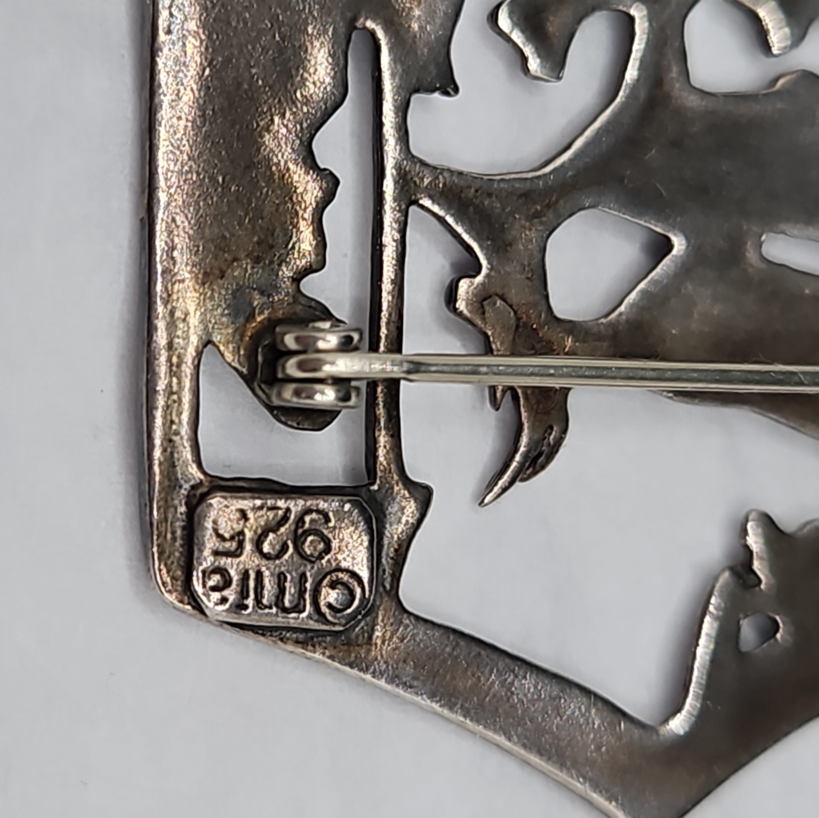 Vintage Mia Sterling Silver Brooch Nativity Animals