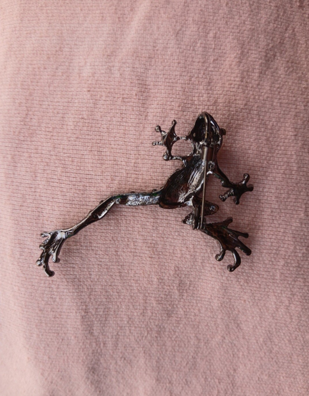 Dark Green Frog Brooch