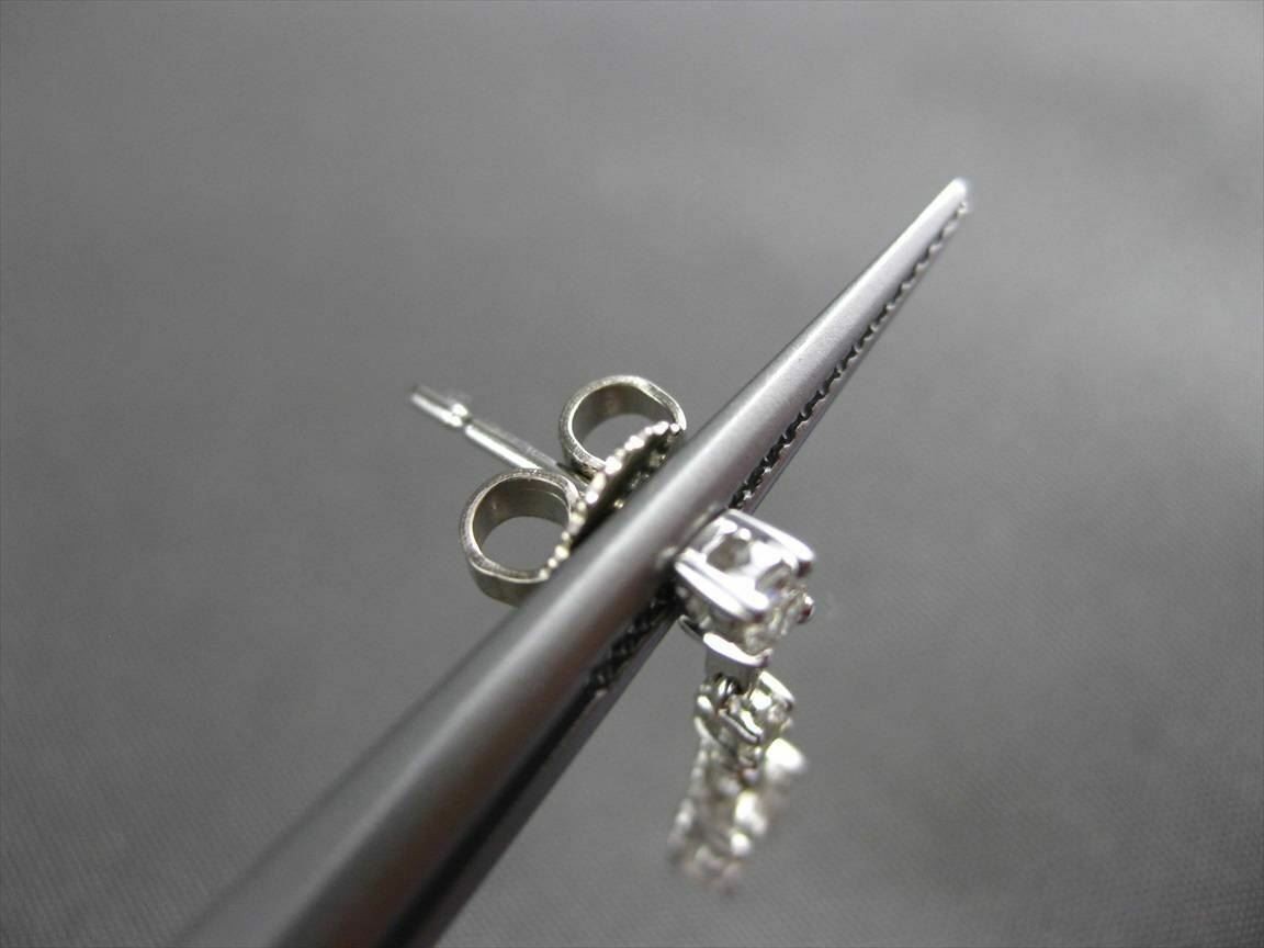ESTATE .42CT DIAMOND 18KT WHITE GOLD SQUARE FLOWER HANGING EARRINGS F/G VVS VS