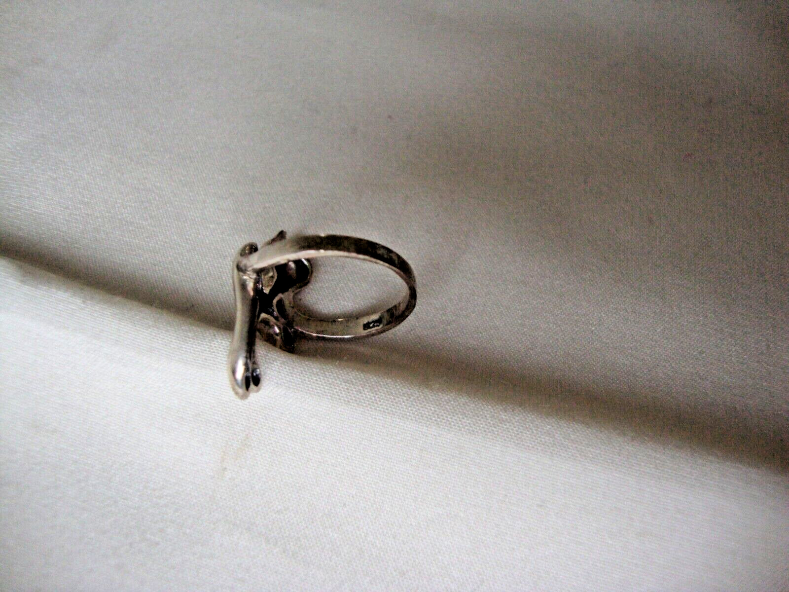 VINTAGE 1970s RETRO MOD 3D HIP CAT RING STERLING SILVER STAMPED 925 SZ 6