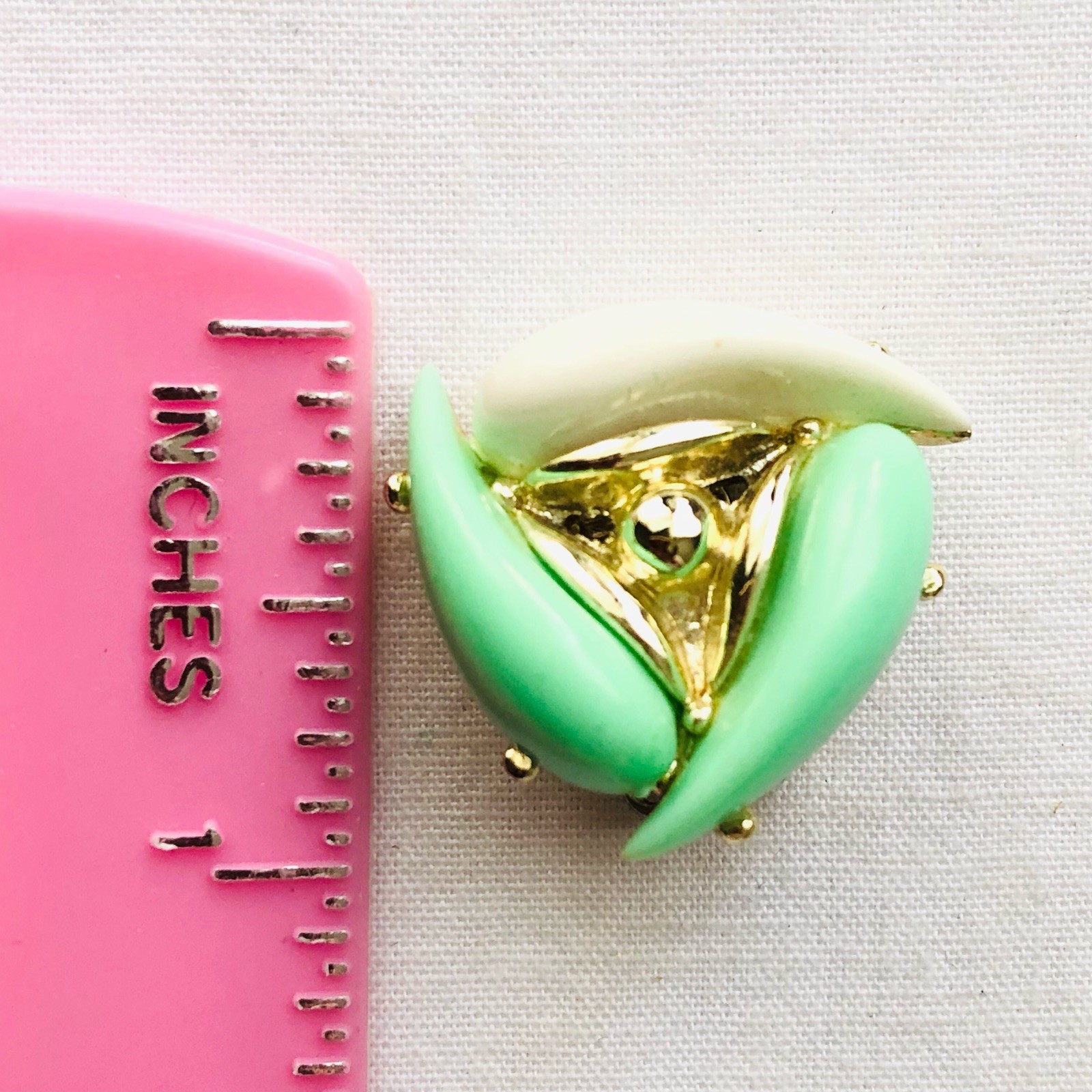 Atomic Triangle Earrings Clip On Vintage Mid Century 60s 80s Style Bold Jewelry