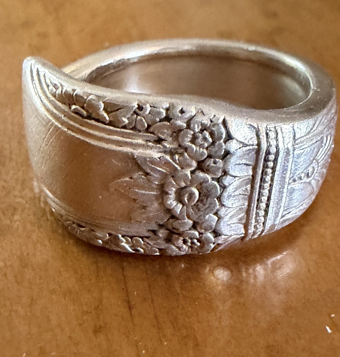 Spoon Ring “First Love” Wm. Rogers- 1937 Hand Crafted Size 9 Silver Plate