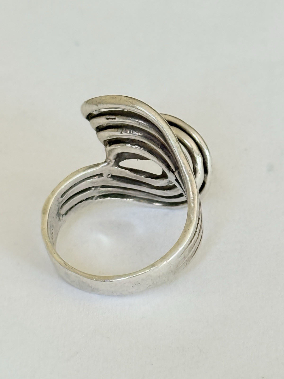 Vintage Signed Otto Robert Bade ORB Modernist Sterling Silver Ring Size 8