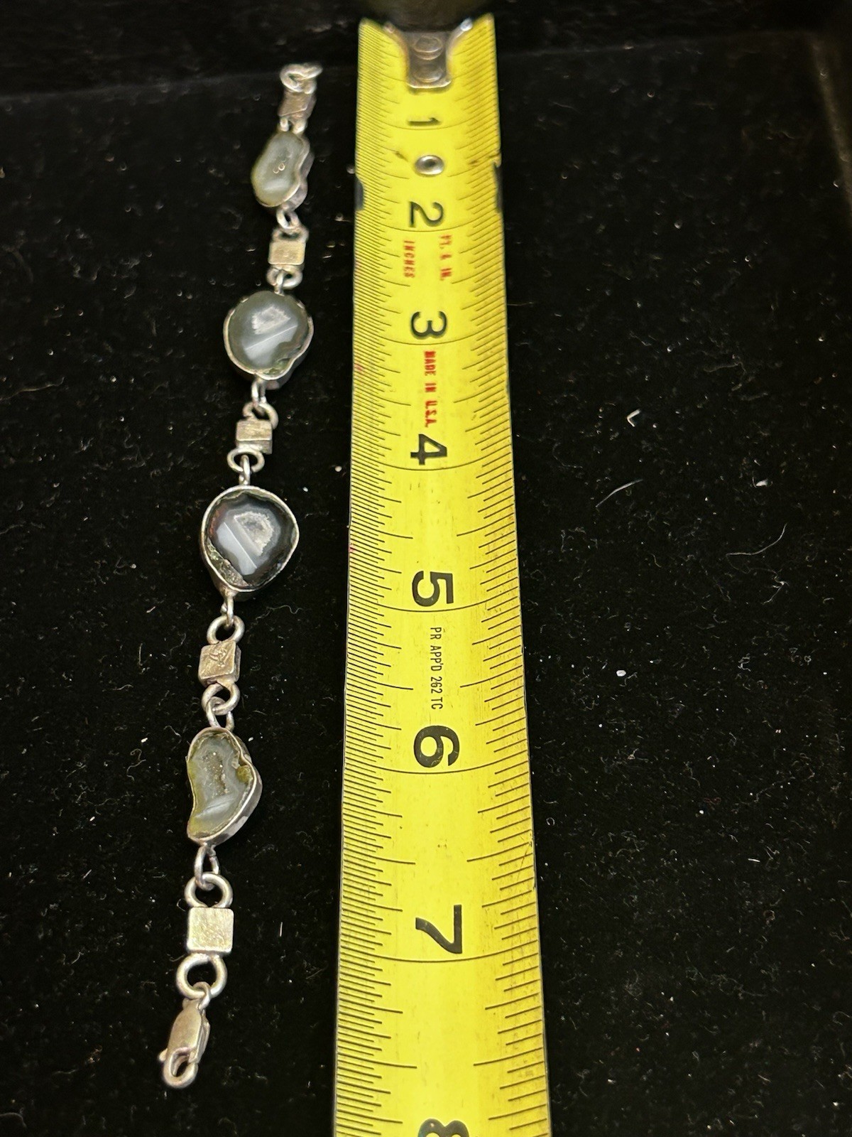 Vintage Geode Sterling Silver Bracelet