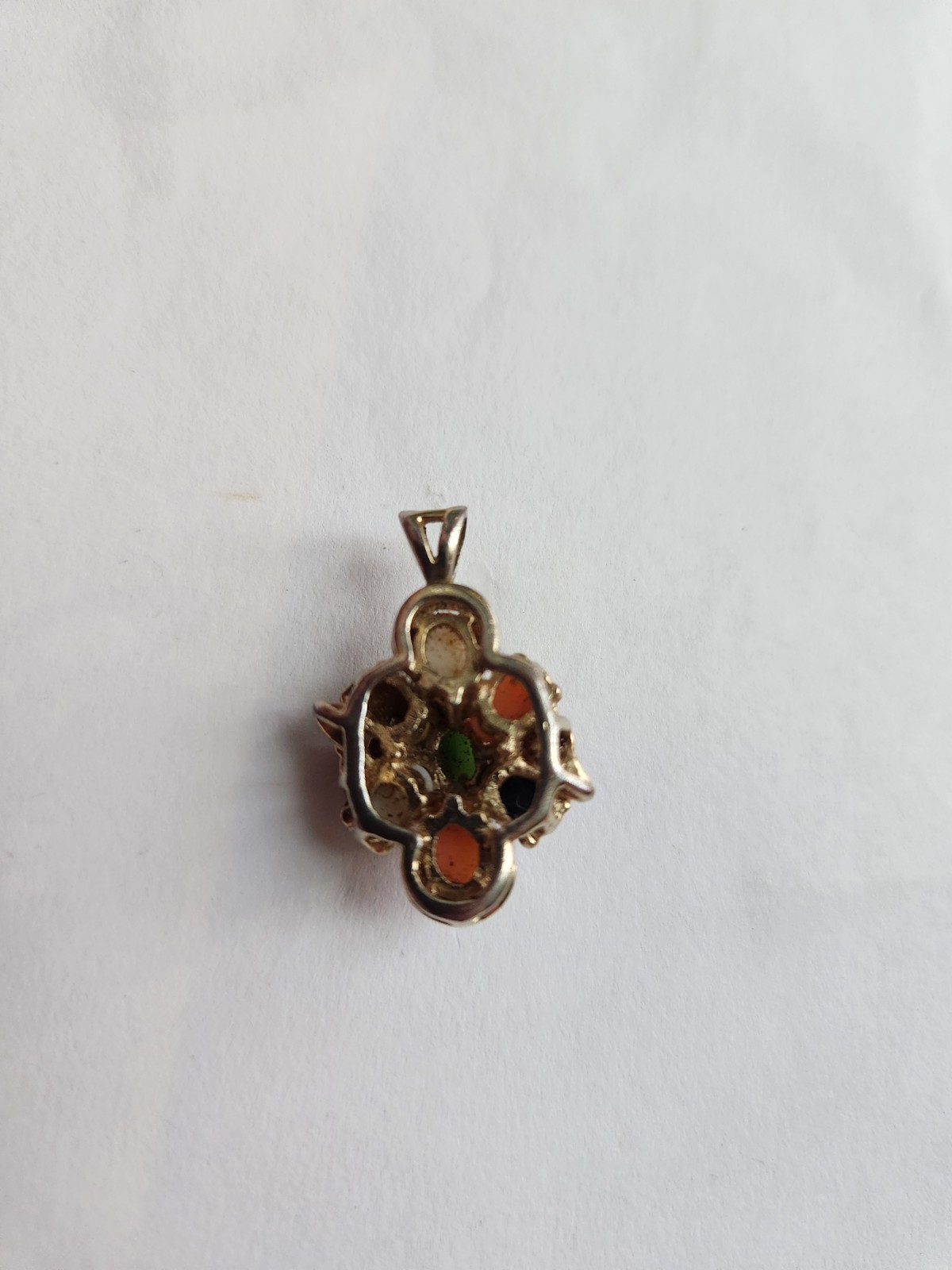 VINTAGE CORAL OPAL JADE ONYX TIGERS EYE NECKLACE PENDANT & ONE EARRING