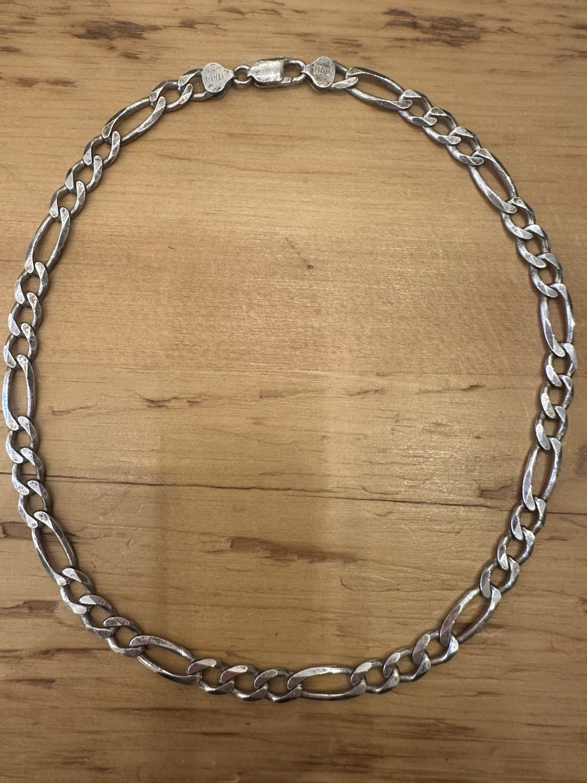 Vintage Sterling Silver 925 solid Italy Figaro Chain 18inch 36g