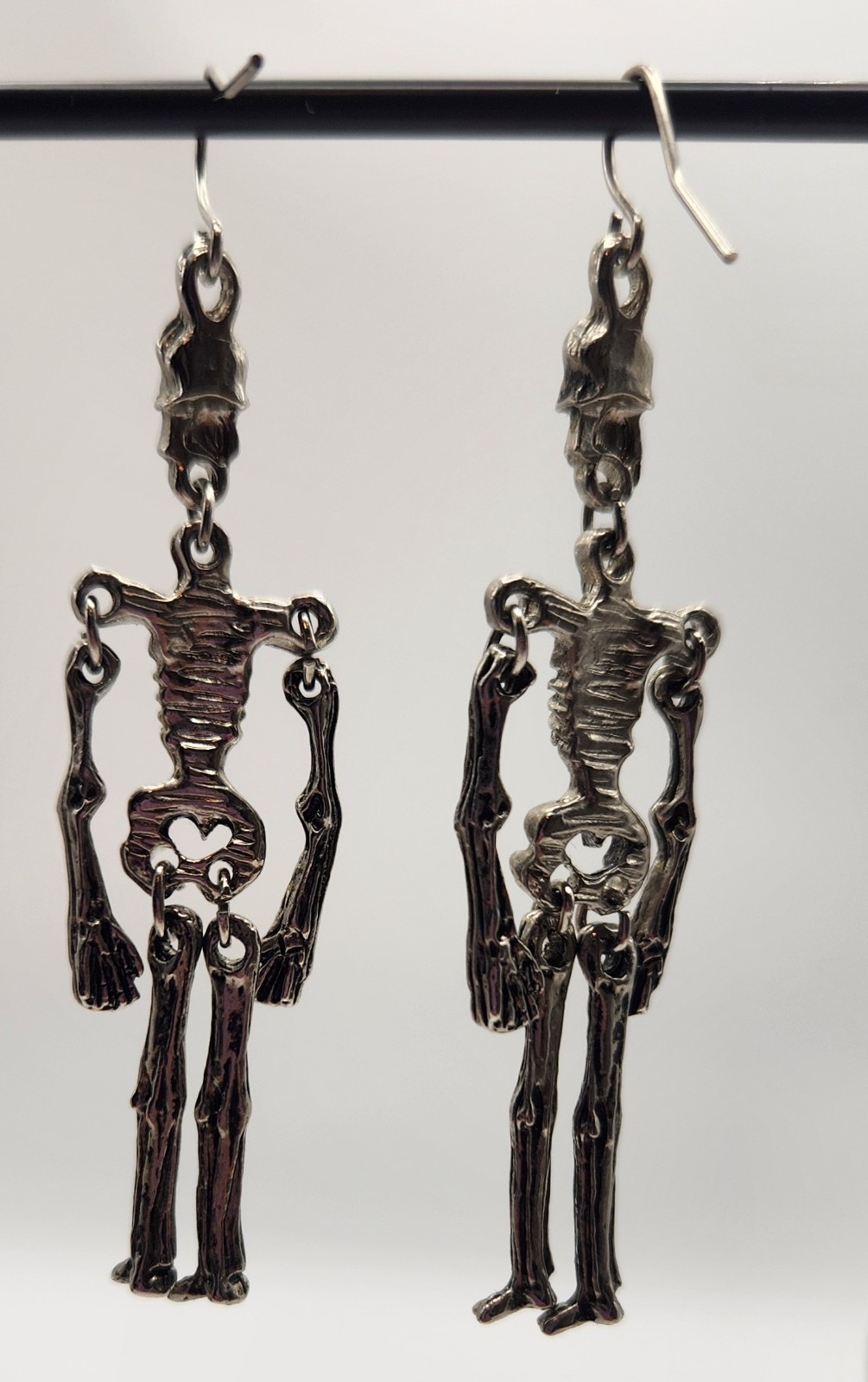 Vintage Hot Topic Articulated Skeleton Dangle Earrings Halloween Goth Punk Emo