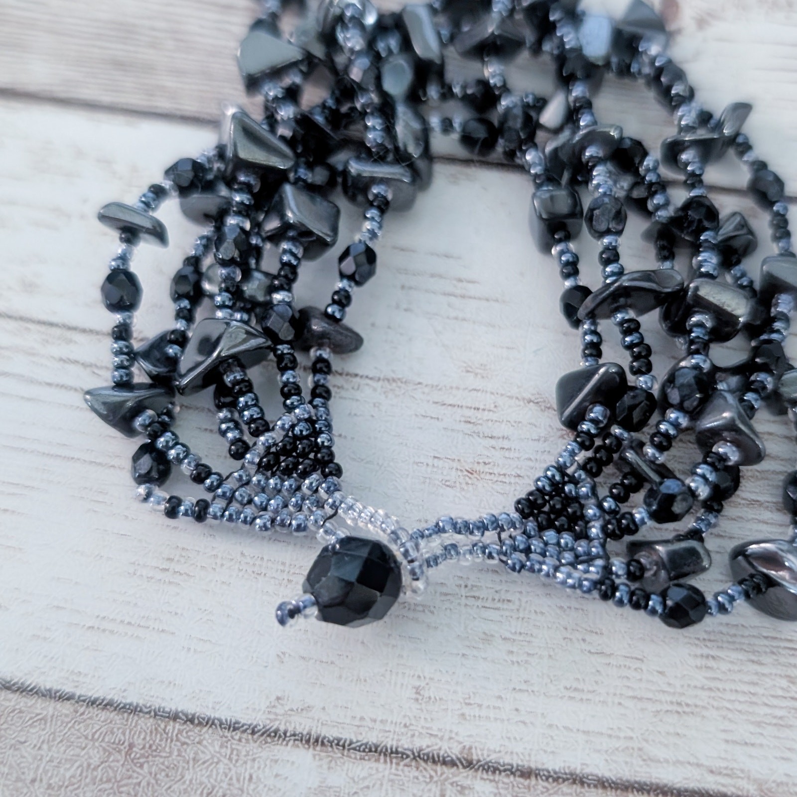 Vintage Bracelet – Multi Strand – Dark Tones/Blue – Statement