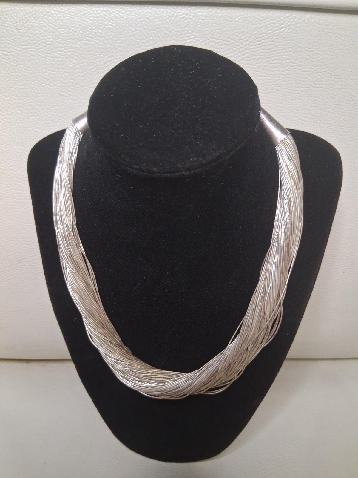 AMAZING 100 Strand Liquid Silver Necklace 16in