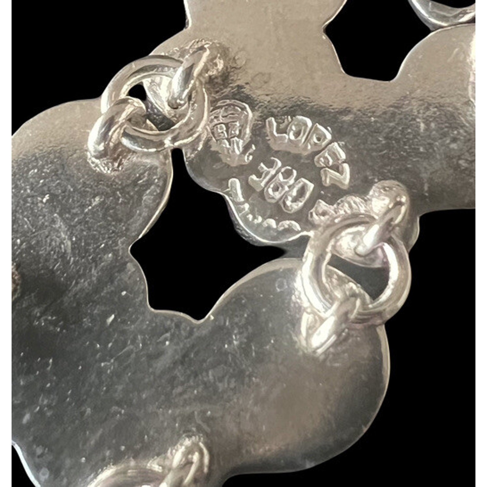 Gerardo Lopez Taxco Mexico 980 Silver Wave Scroll Bracelet Ca. 1940s