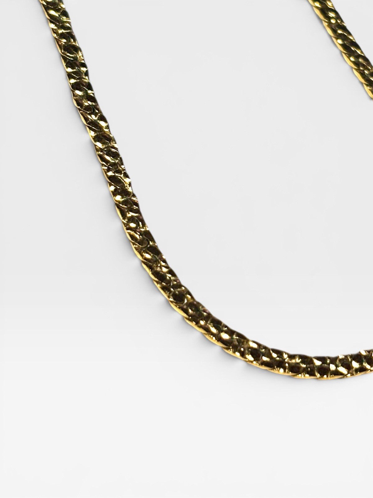 Vintage Flat Link Chain Necklace 1/20 12k GF “17