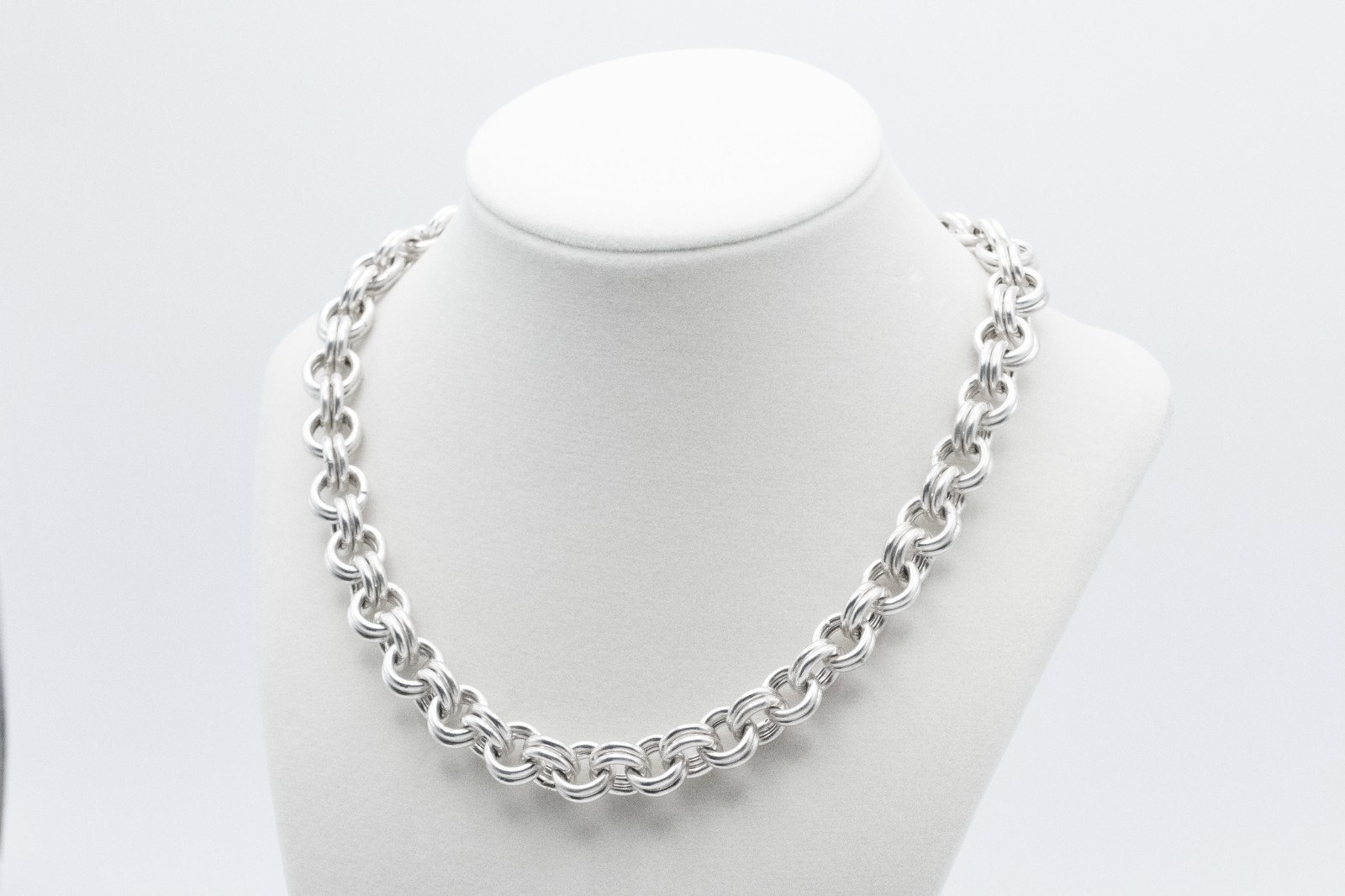 Sterling Silver 925 Italy Heavy Thick Double Rolo Link Chain Necklace 58 g