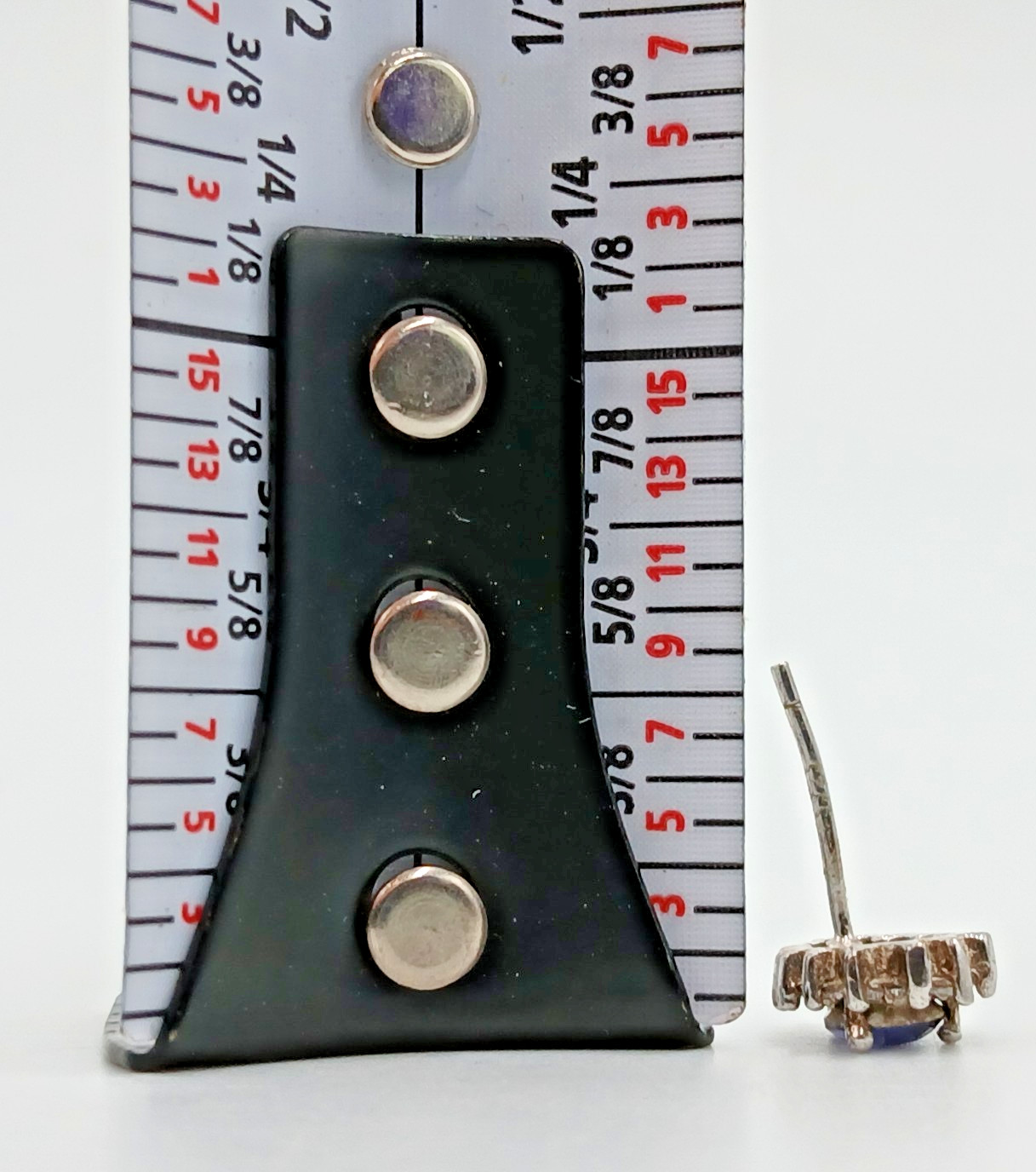 VTG 925 Purple Blue Pear Cut Crystal Stud Earrings Sterling Silver 1g Halo CZ S