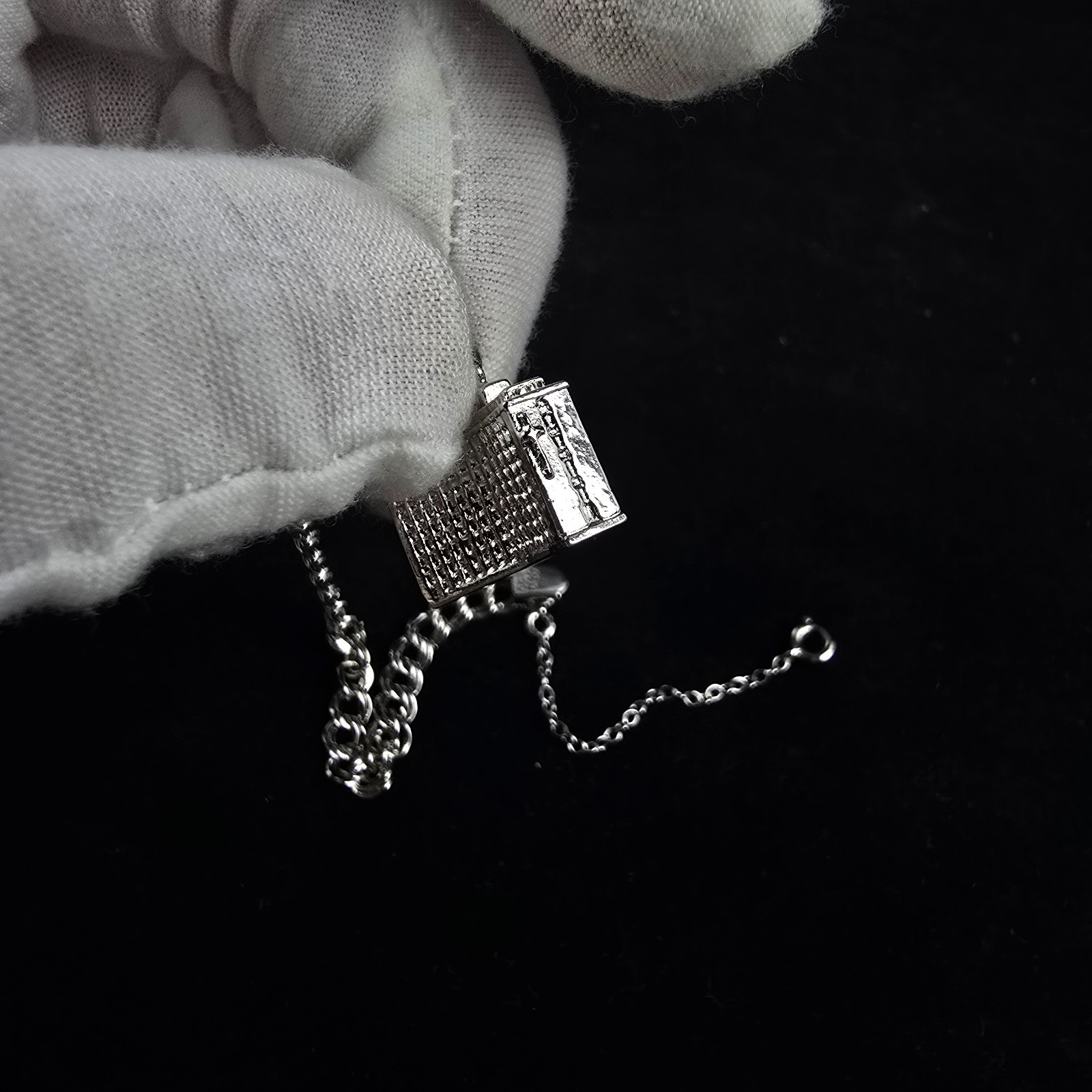 Vintage Elco Sterling Silver Starter Charm Bracelet Wells Church Charm 7”