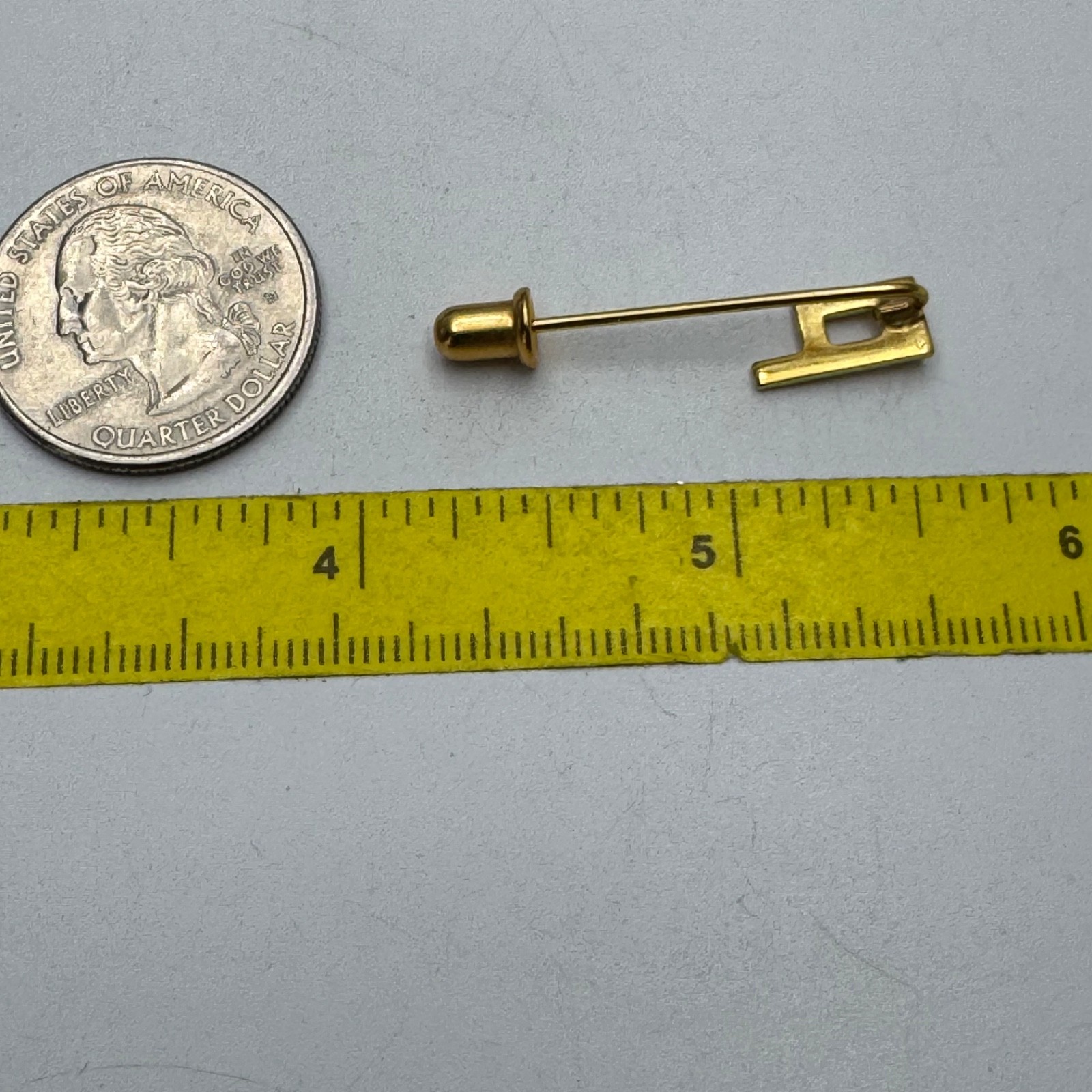 Mid Century Modern Initial Stick Pin Letter P Gold Tone Vintage Brooch