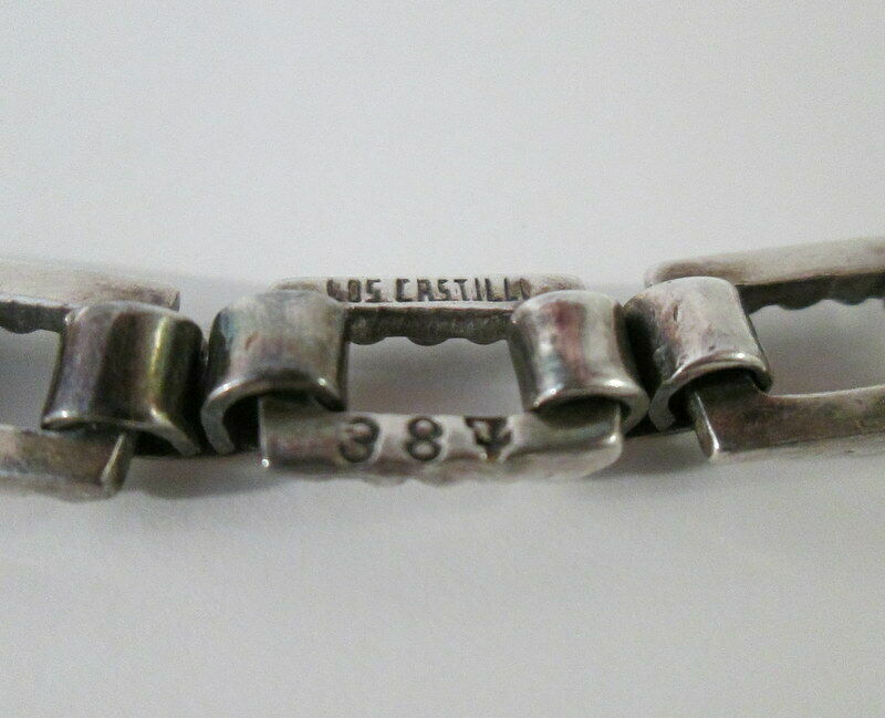 Early Vintage Signed Stamped Los Castillo 387 Sterling Silver Necklace Chain 55g