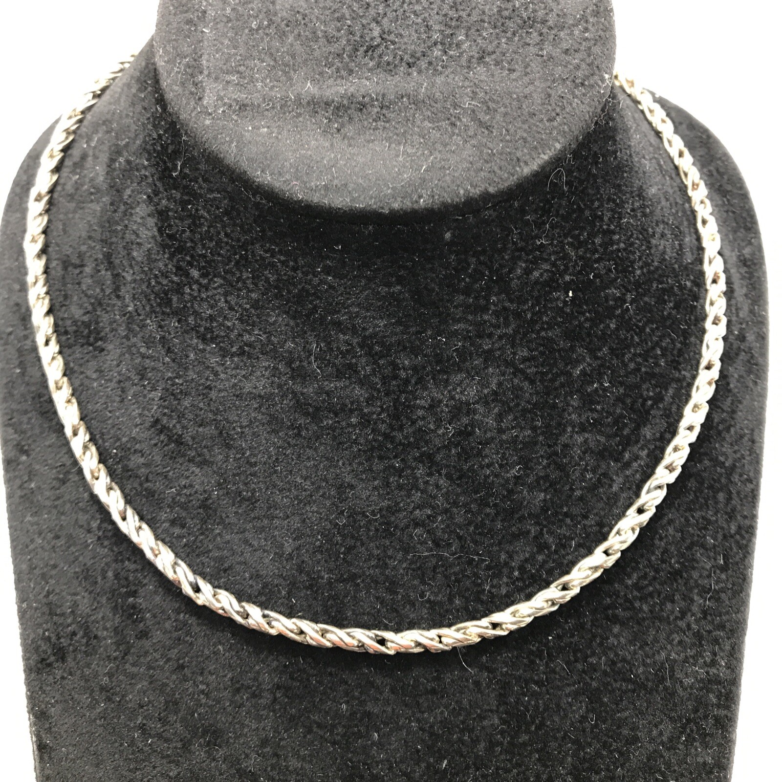 Vintage Sterling Silver Delicate Rope Chain Necklace 17-18″