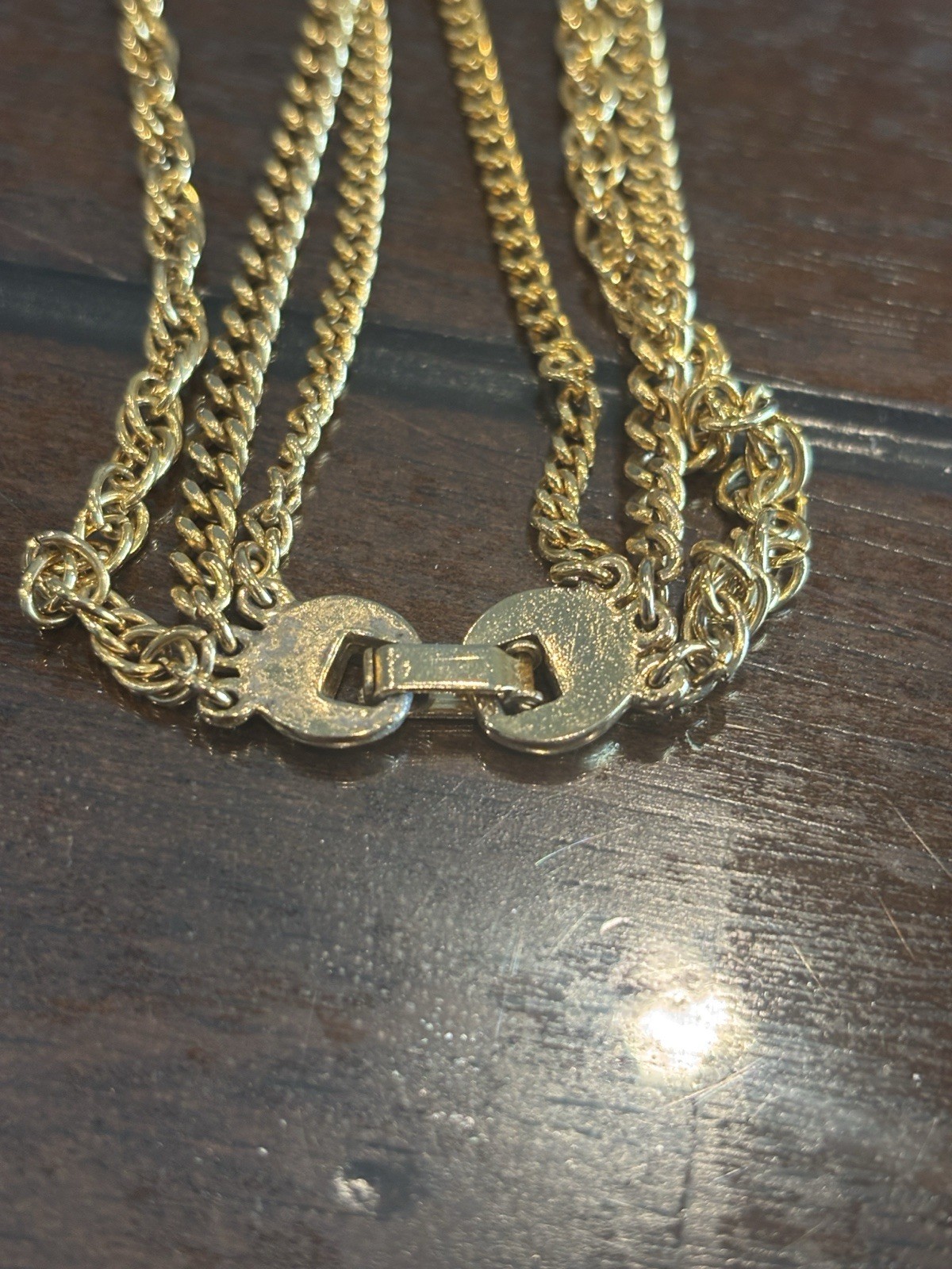 Vintage Three Tier Necklace With Small Medallion Woman’s
