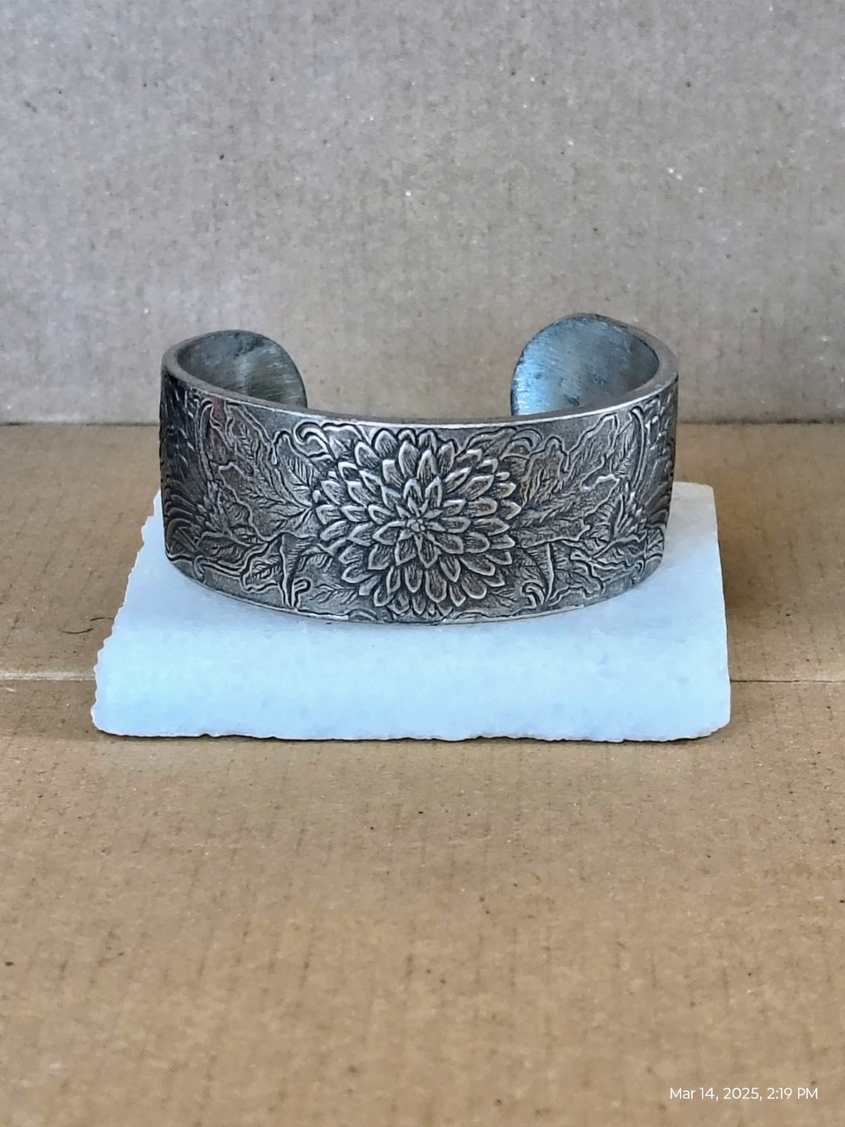 November flower pewter bracelet