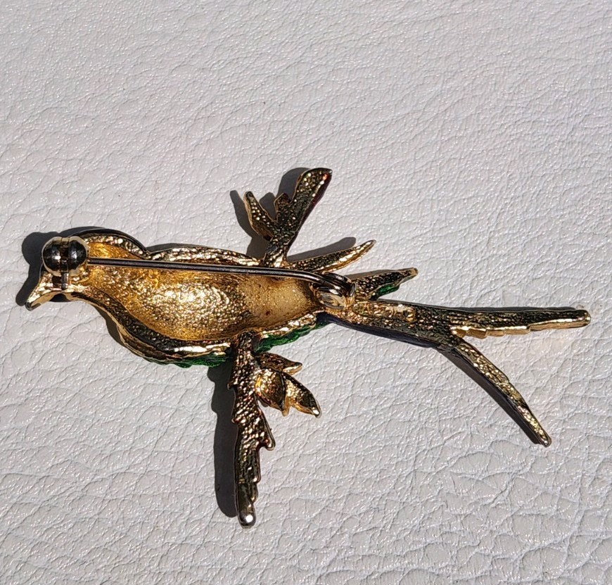 Vtg SPHINX Of England A2012- Swallowtail Bird Brooch 2 missing Rhinestones
