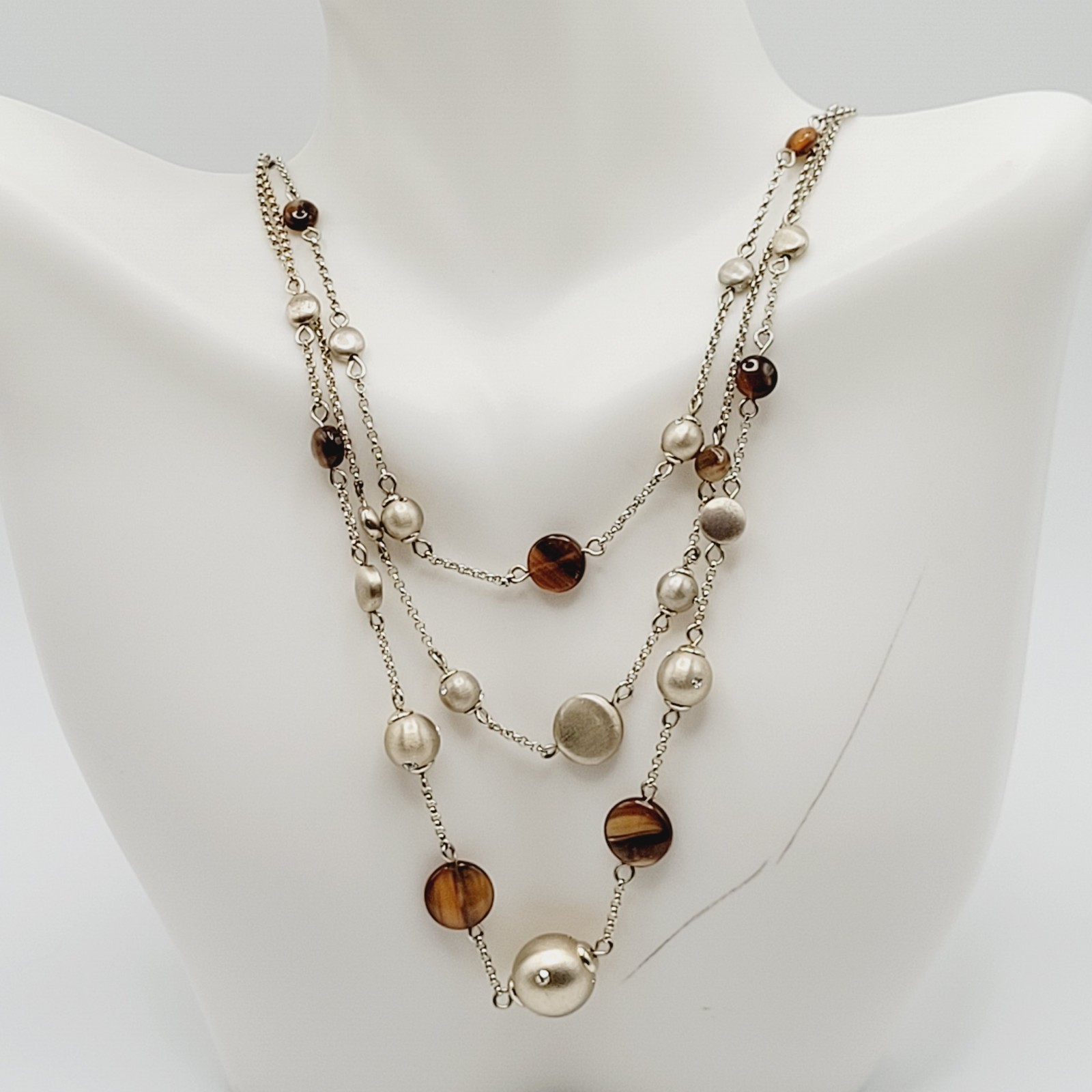 Monet Multi Strand Layer Floating Necklace Festoon Vintage Necklace 16 Inch