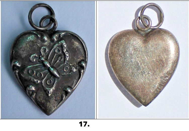 Vintage 1940s Sterling Silver Puffy Heart Charms WWII Sweetheart CHOOSE ONE