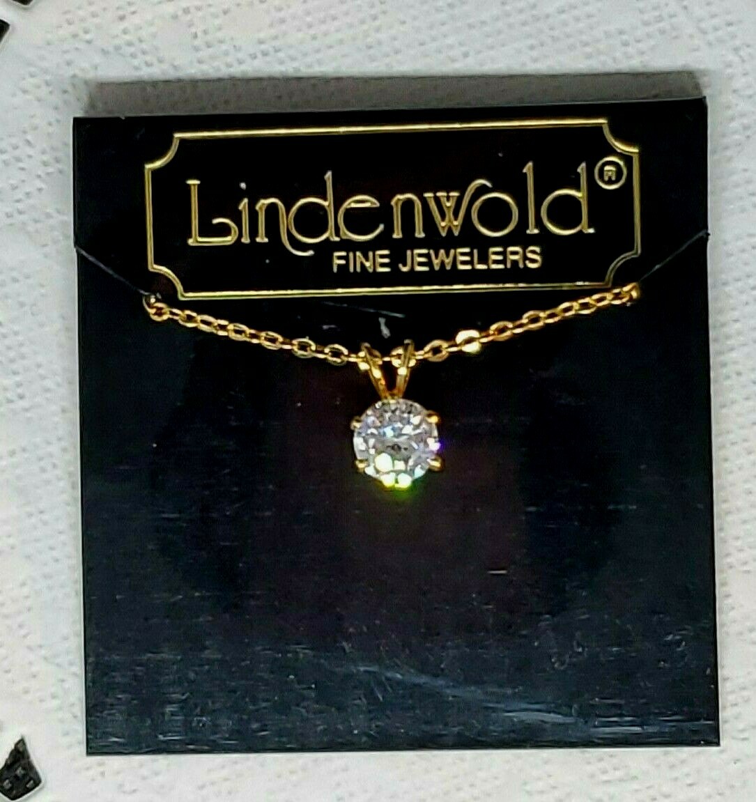 Vintage Lindenworld Fine Jewelers Cubic Zirconia NOS Brand New Necklace 18″