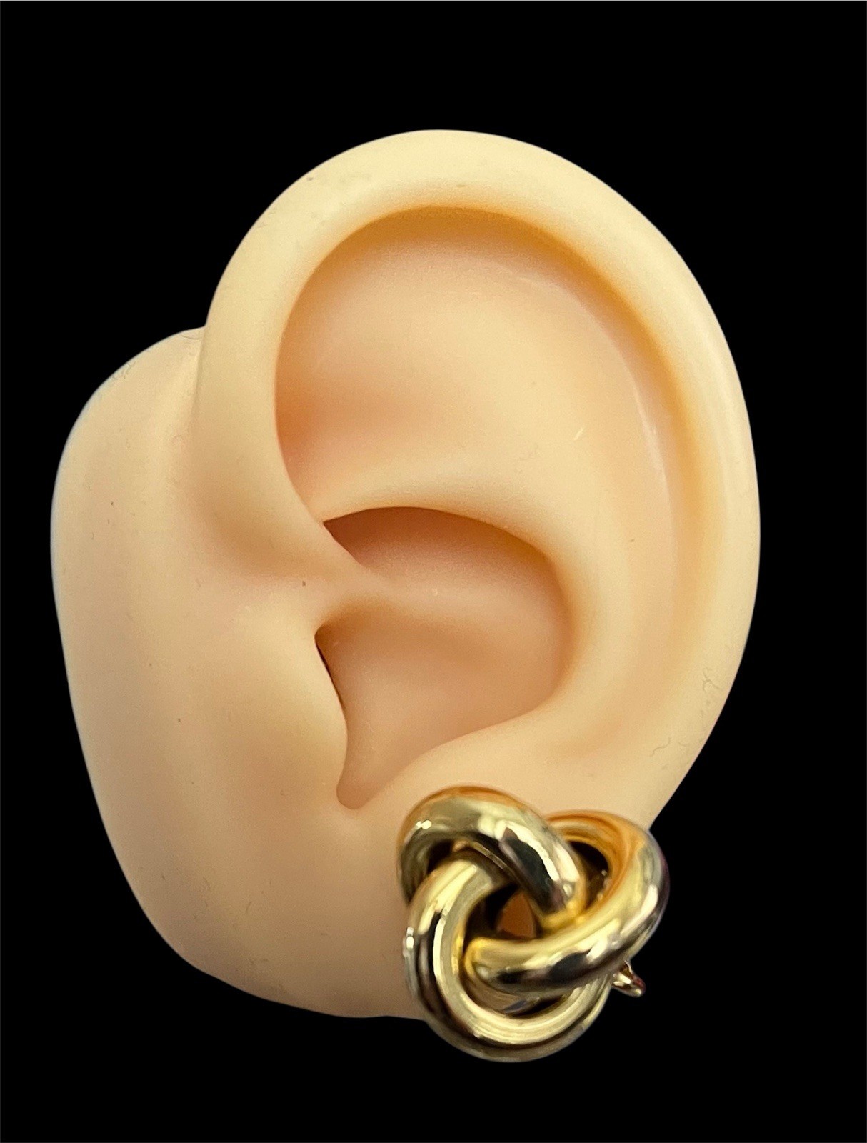 Vintage Gold Tone Love Knot Screw Back Earrings Classic