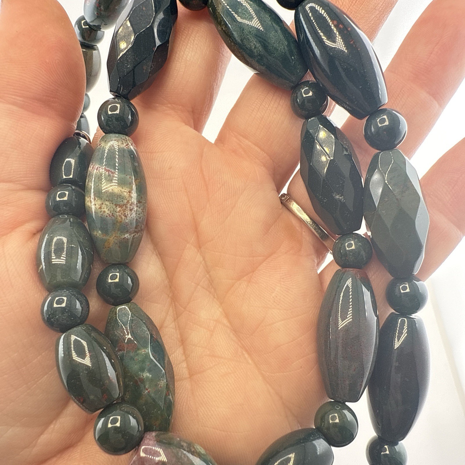 Jay King Necklace Earrings Set Lot Green Blue Beaded Sterling Silver Faceted DTR