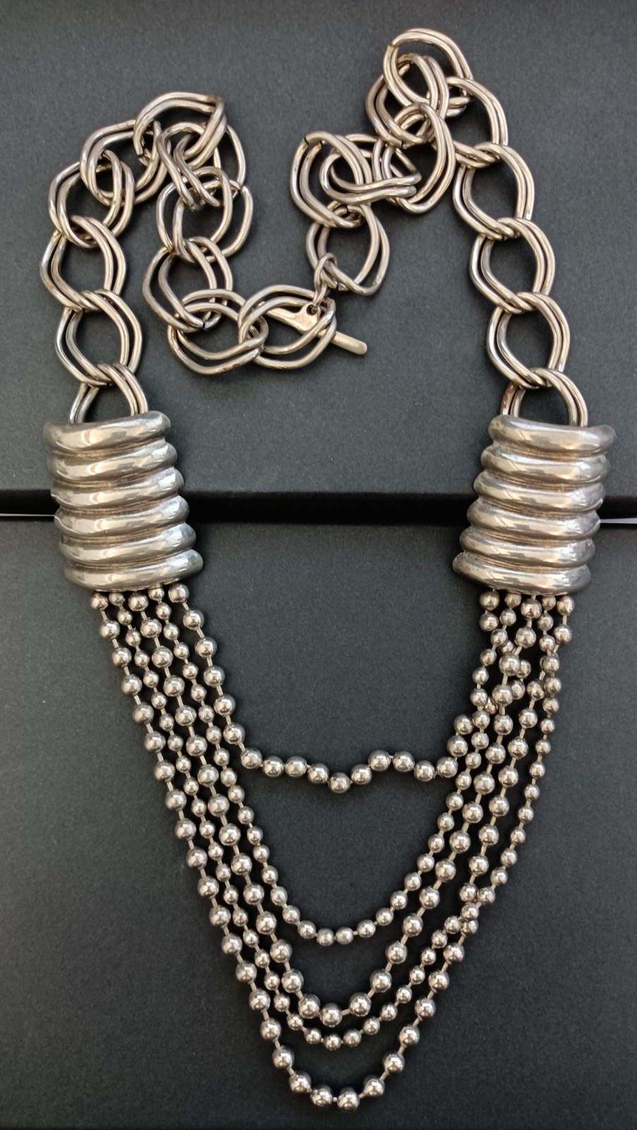 Statement Necklace Coiled Industrial Mechanical Massive Heavy Brutalist Chunky