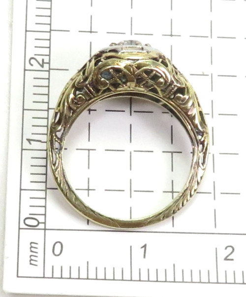 Antique 1920’s European Diamond 13KY/16KW Engagement Ring Size 4 UK-H dtd 1927