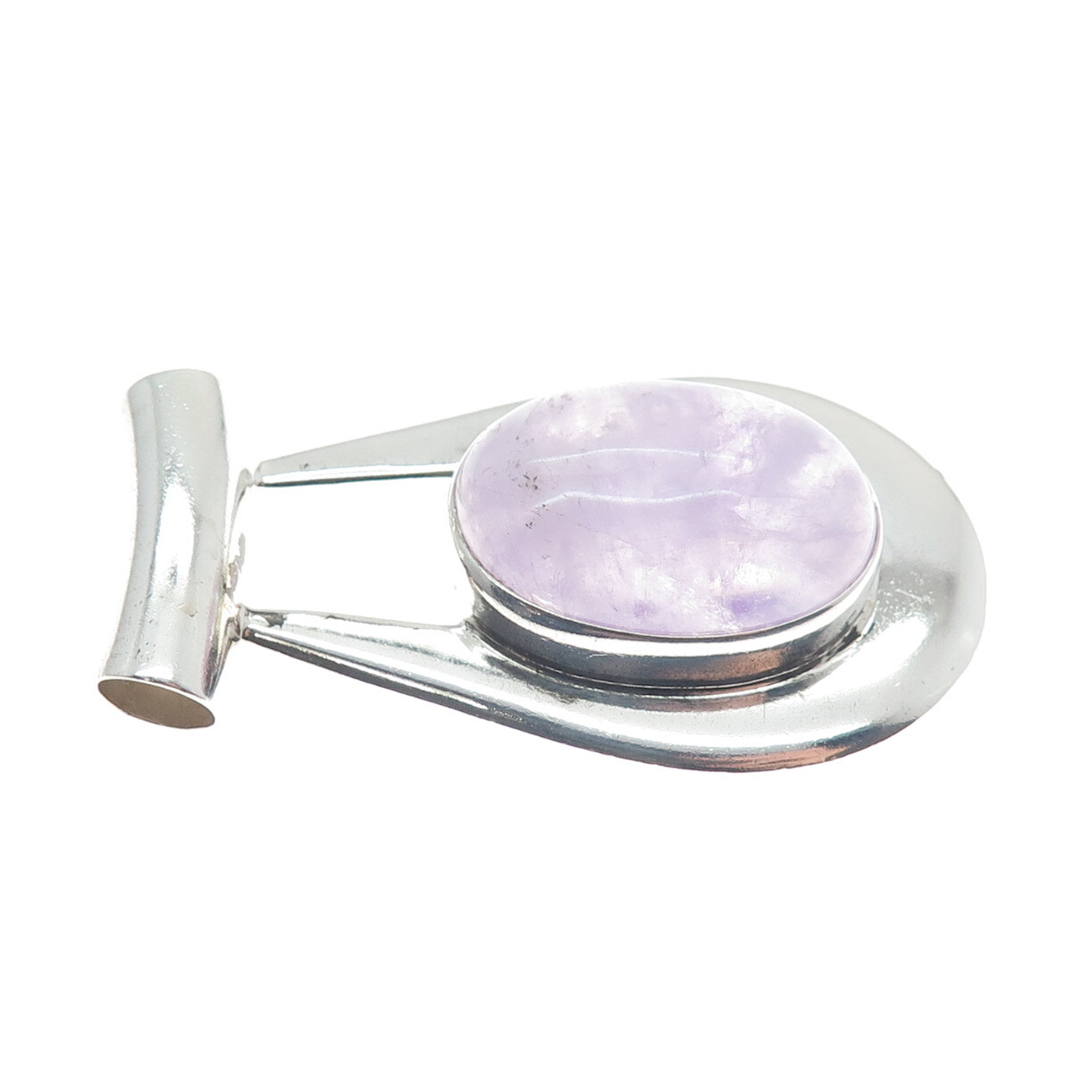 DOMINIQUE DINOUART Sterling Silver Vintage Mexico Real Amethyst Slide Pendant