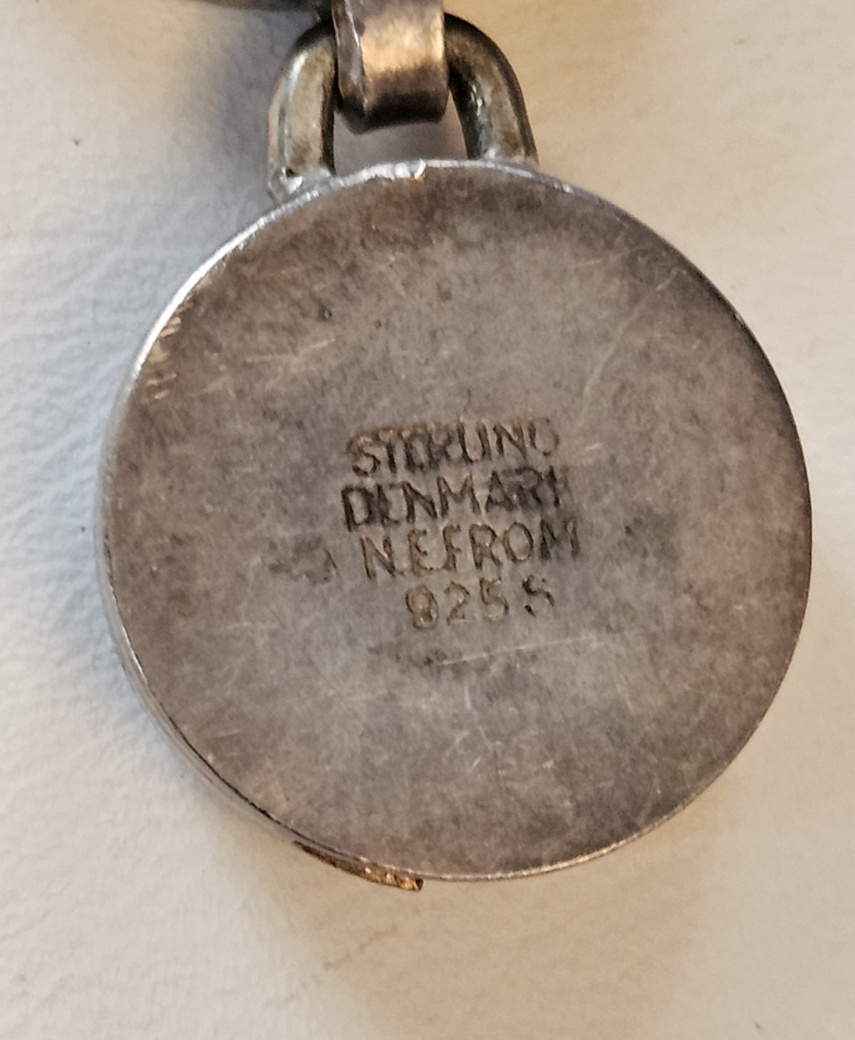 VINTAGE N.E. FROM MODERNIST STERLING SILVER CIRCLE LINK BRACELET 7″ DENMARK