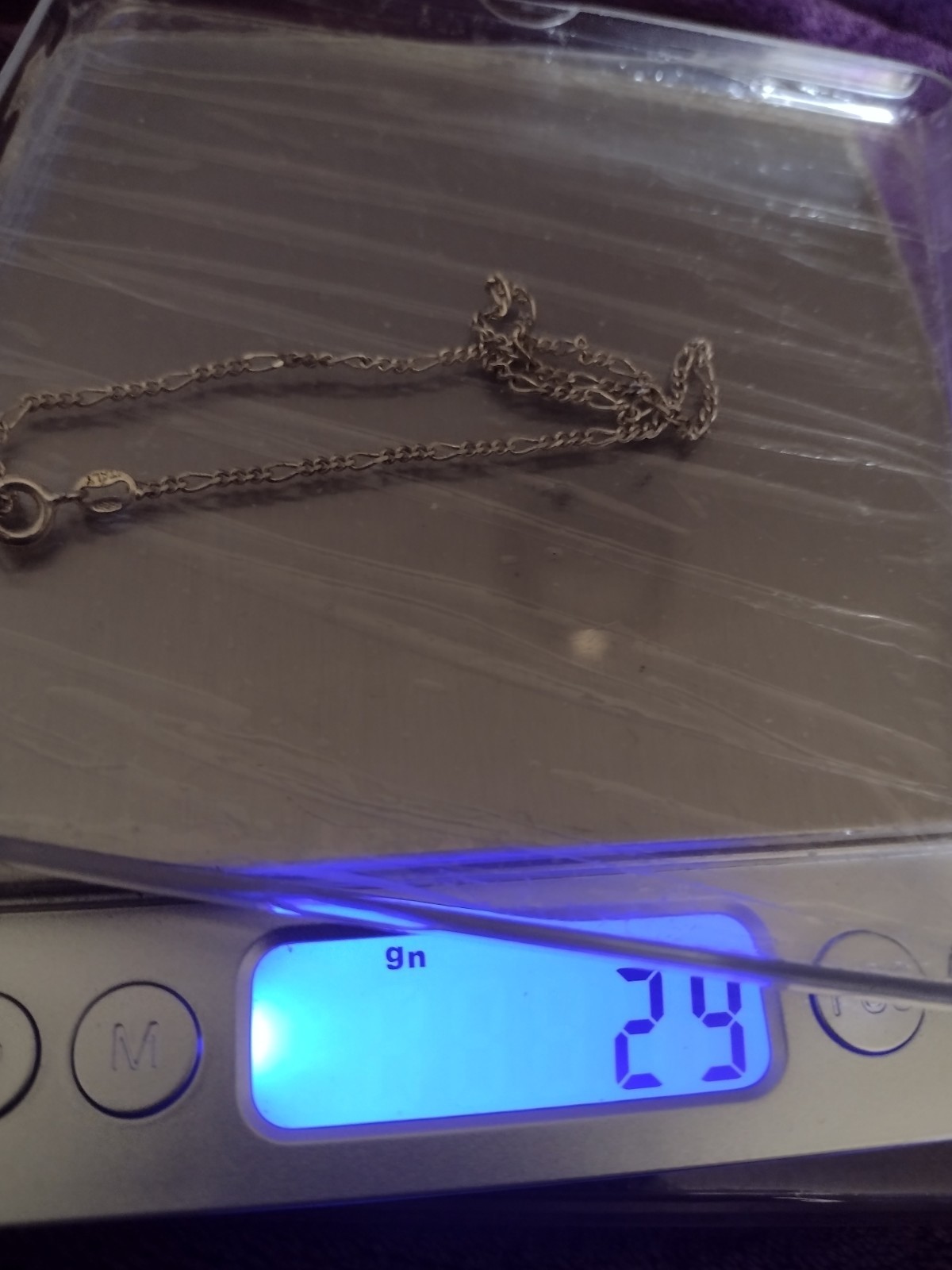Vintage 925 Sterling silver Figaro Chain Anklet 10″ Italy 2.1mm Wide Chain